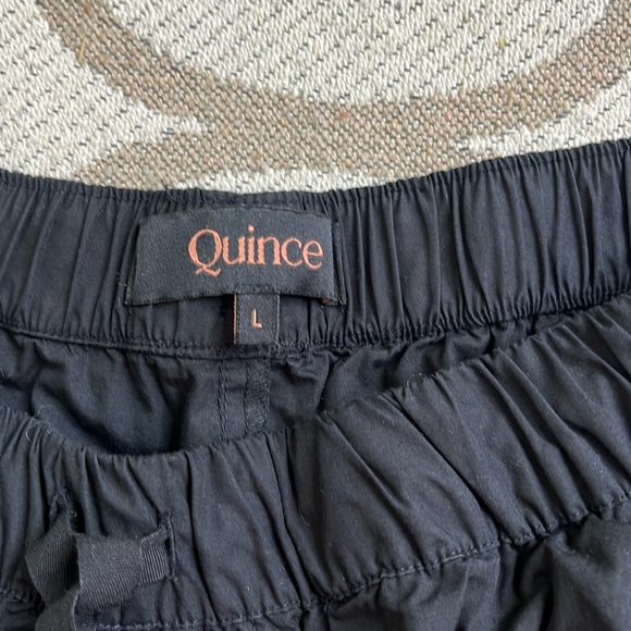 Quince Navy 100% organic cotton poplin pull on Relaxed Fit pants size large - Picture 12 of 17